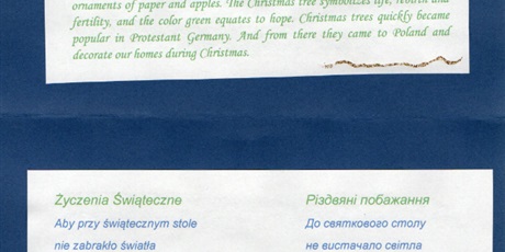 Powiększ grafikę: Życzenia świąteczne w języku polskim, angielskim i ukraińskim