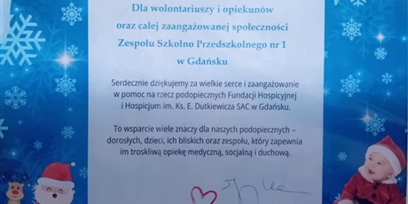 Podziękowania z Hospicjum