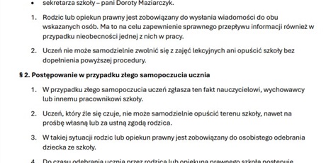 Powiększ grafikę: Zwolnienia z zajęć